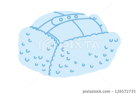 Ushanka Trapper Hat. Winter Head Fashion accessory cap with fur clothing technical illustration. Vector headgear 126572735