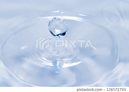 Drops of water falling on the surface of the water. 126572793