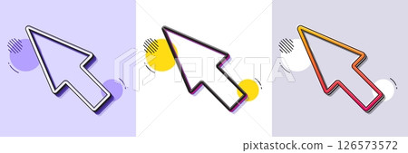 Mouse Cursor line icon. Halftone dotted pattern. Gradient icon with grain shadow. Pointer sign. Click arrow symbol. Line mouse cursor icon. Various designs. Vector Mouse Cursor line icon. Halftone dotted pattern. Gradient icon with grain shadow. Pointer sign. Click arrow symbol. Line mouse cursor icon. Various designs. Vector 126573572