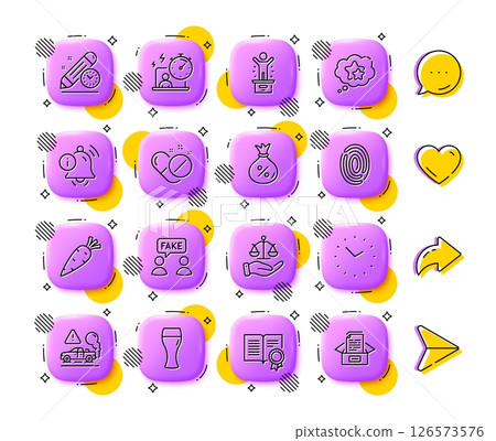 Beer glass, Loan and Winner podium line icons. App 3d buttons. Social media comment, share, like icons. Pack of Justice scales, Information bell, Exhaust icon. Vector Beer glass, Loan and Winner podium line icons. App 3d buttons. Social media comment, share, like icons. Pack of Justice scales, Information bell, Exhaust icon. Vector 126573576