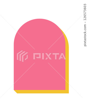 Bold abstract shape. Modern figure and decorative element. This minimal design features a flat icon with brutalist influences and a distinct shadow. Ideal for contemporary projects graphic 126573603
