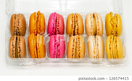 Traditional macaroons in plastic Traditional macaroons in plastic 126574415