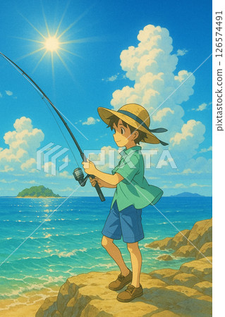 男孩釣魚 男孩釣魚 126574491