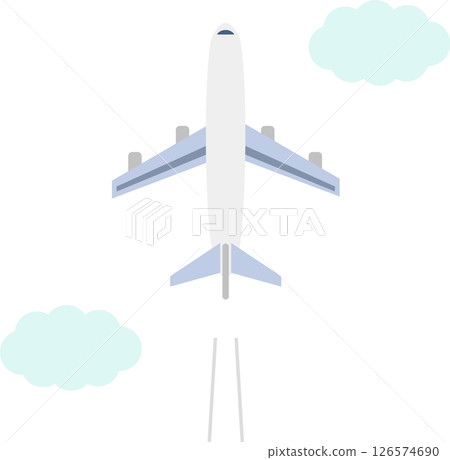 Illustration material of an airplane flying in the sky Illustration material of an airplane flying in the sky 126574690