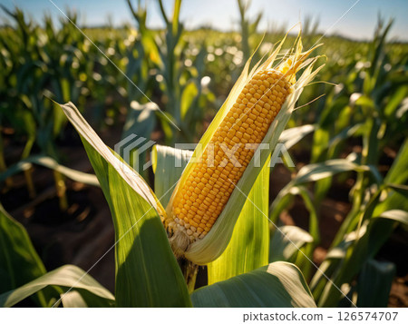 夕陽下的玉米田 126574707