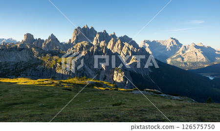 Panoramic view of Dolomites, Northern Italy Panoramic view of Dolomites, Northern Italy 126575750