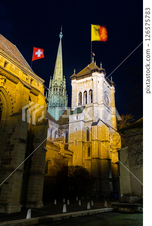 Towers of St Pierre Cathedral in Geneva. Switzerland Towers of St Pierre Cathedral in Geneva. Switzerland 126575783