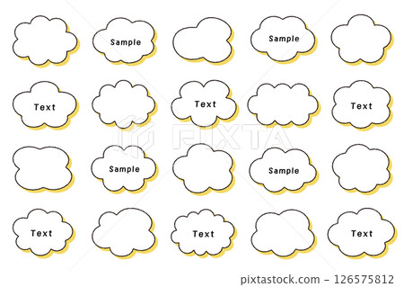 Hand-drawn style cloud frame pen drawing shadow decoration ornament material illustration vector set variation Hand-drawn style cloud frame pen drawing shadow decoration ornament material illustration vector set variation 126575812