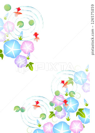 Goldfish summer watercolor Japanese pattern background Goldfish summer watercolor Japanese pattern background 126575859