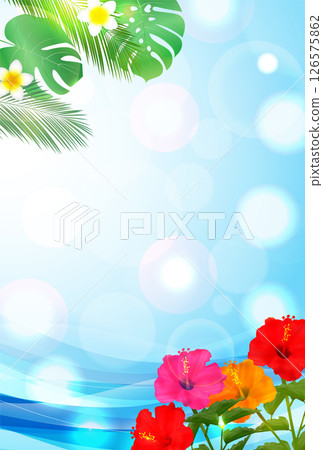 海夏芙蓉日本圖案背景 126575862