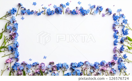 Colorful floral frame illustration with a spring flower border design Colorful floral frame illustration with a spring flower border design 126576724