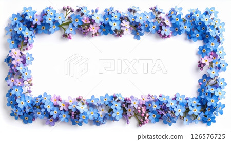 Colorful floral frame illustration with a spring flower border design Colorful floral frame illustration with a spring flower border design 126576725