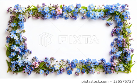 Colorful floral frame illustration with a spring flower border design Colorful floral frame illustration with a spring flower border design 126576727