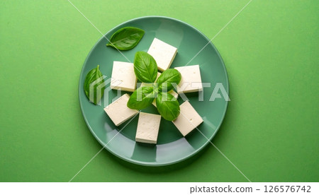 A festive green gift box with a red ribbon and gold bow, perfect for Christmas, holidays, or any special celebration 126576742