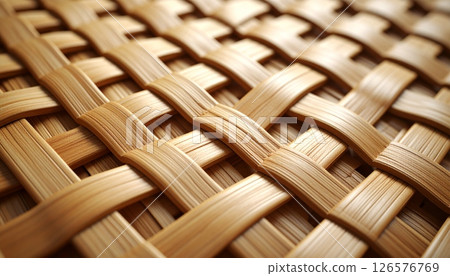 Natural bamboo and wicker weave texture creates a seamless brown pattern for floor or wall material Natural bamboo and wicker weave texture creates a seamless brown pattern for floor or wall material 126576769
