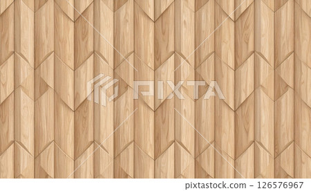 Natural seamless wood and bamboo texture pattern backgrounds with brown wooden planks, parquet floor, and wicker wall mat surface design 126576967