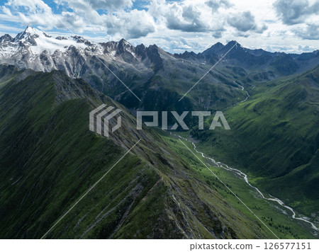 Aerial view of beautiful high altitude forest mountain landscape Aerial view of beautiful high altitude forest mountain landscape 126577151