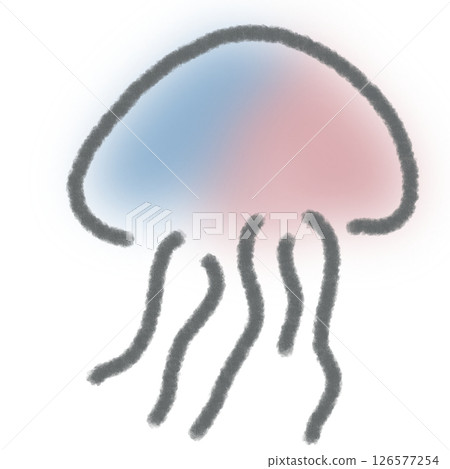 Two-color jellyfish illustration Two-color jellyfish illustration 126577254