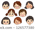 Children with various expressions Facial expression set 1 126577380