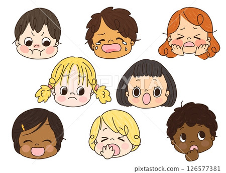 Children with various expressions Facial expression set 2 126577381