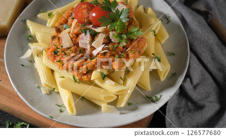 Vegetarian lentil Bolognese Vegetarian lentil Bolognese 126577680