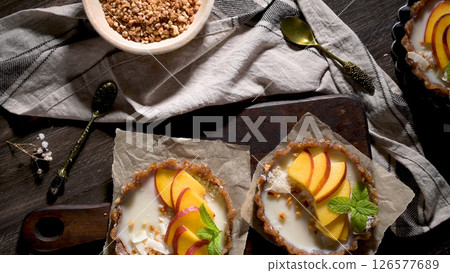 Peach vegan tarts 126577689