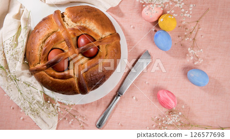 Easter folar with eggs 126577698