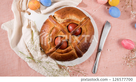 Easter folar with eggs 126577700