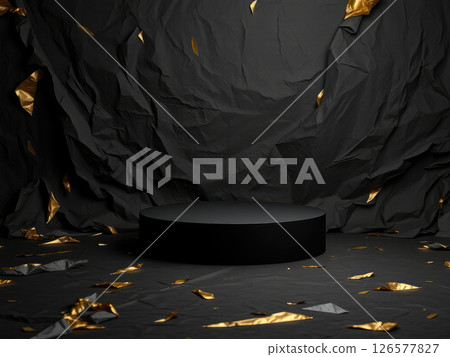 Premium Black and Gold Gift Podium Premium Black and Gold Gift Podium 126577827