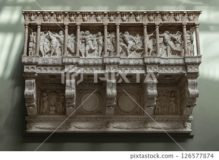 The Cantoria or Singing Gallery, Plaster cast of the cornice and columns. 126577874