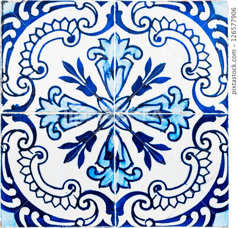 Traditional Portuguese glazed tiles Traditional Portuguese glazed tiles 126577906