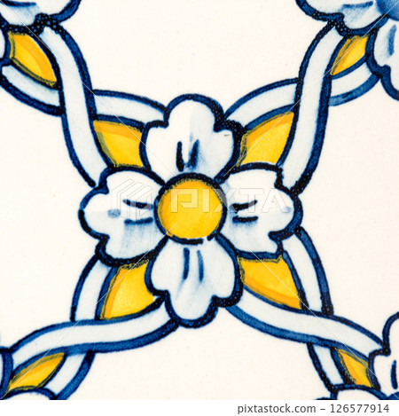 Traditional Portuguese glazed tiles 126577914