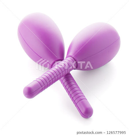 Pair of purple maracas Pair of purple maracas 126577995