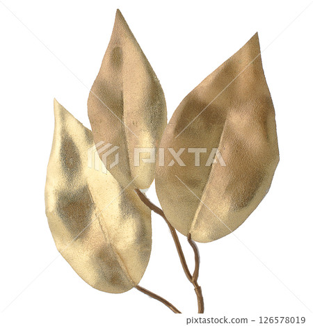 Christmas decorative golden leaves Christmas decorative golden leaves 126578019