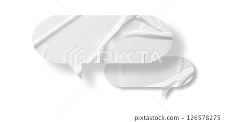 White speech bubble crumpled paper isolated on transparent background 126578275