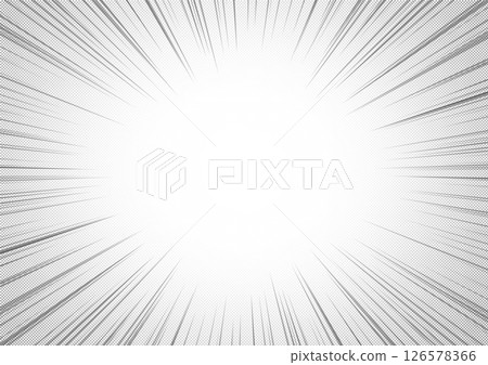 Manga background tone radiation concentrated line illustration monochrome black and white 126578366