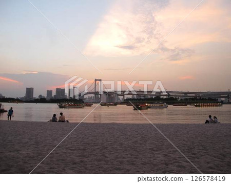 Rainbow bridge at dusk Rainbow bridge at dusk 126578419