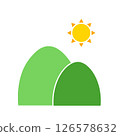 簡單的太陽和山 126578632