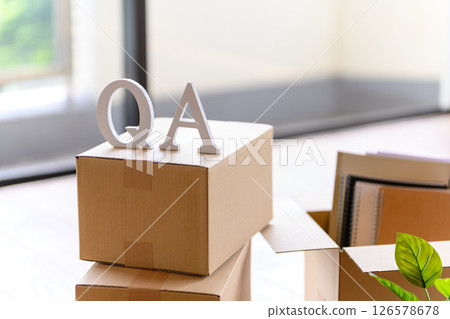 Room with cardboard Room with cardboard 126578678