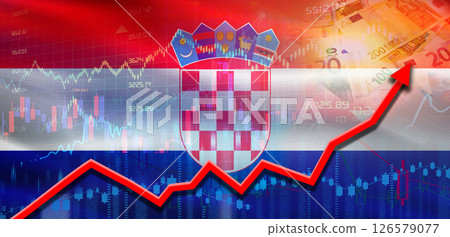 Croatia financial growth on market graph. Croatia economic growth on financial graph Croatia financial growth on market graph. Croatia economic growth on financial graph 126579077