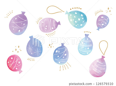 一套可愛的水彩水氣球插畫材質 一套可愛的水彩水氣球插畫材質 126579310