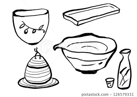 The whispers of tableware (distorted Japanese tableware) 126579331