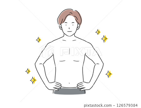 Illustration material of a man who trained his body Illustration material of a man who trained his body 126579384