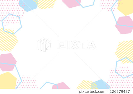 Geometric design hexagon frame colorful 126579427