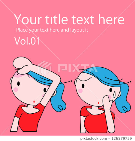 可愛女性赤壁人物美麗姿勢的向量圖像 126579739