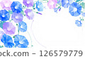 Blue and purple morning glory Japanese style frame background 126579779