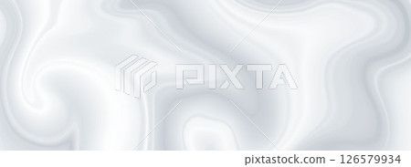 White grey marble texture background. Pastel pearl geode pattern. Light gray liquid watercolor gradient wallpaper. Fluid wavy marble design template for wedding invitation, banner, poster. Vector 126579934