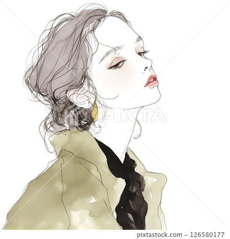 一位年輕女子的草圖 126580177