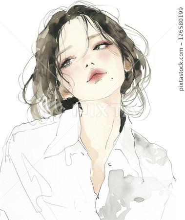 Rough sketch of a young woman Rough sketch of a young woman 126580199