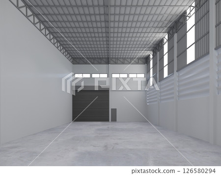 3d rendering of interior warehouse 3d rendering of interior warehouse 126580294
